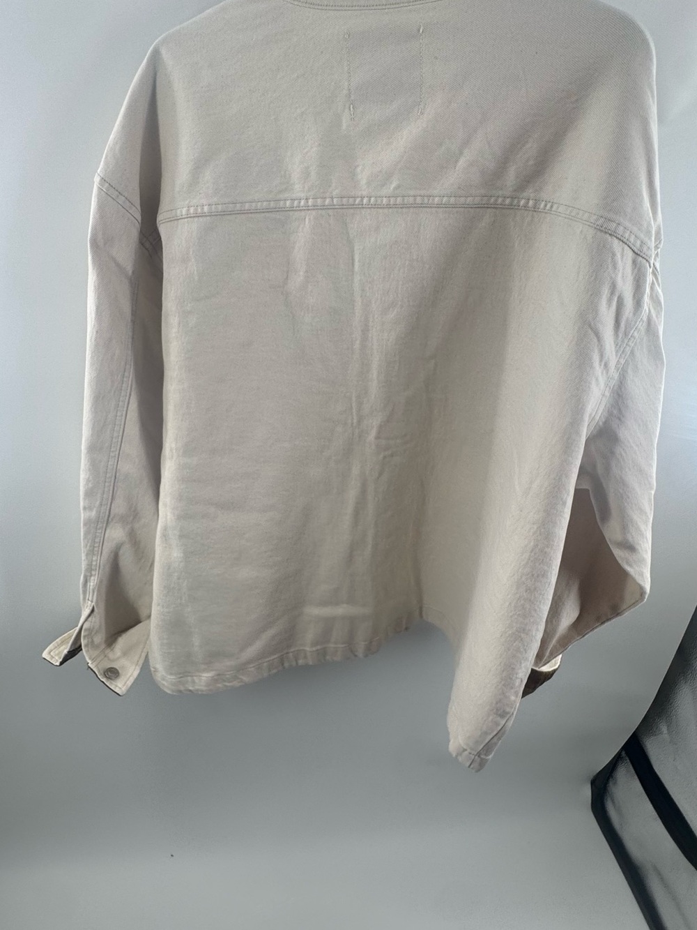 Men's Cream Jacket with Contrast Collar - Picture 6 of 6